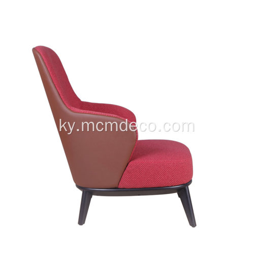 Modern Style Red Leslie Highback кездемеден жасалган кресло
